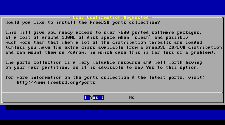 Install the FreeBSD ports collection?