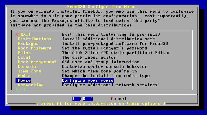 FreeBSD Configuration Menu