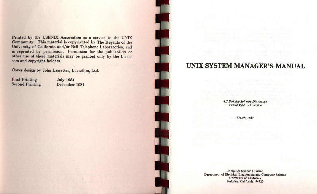 Pages 2 et 3 du manuel de l'administrateur système de 4.2BSD Virtual VAX 11 version